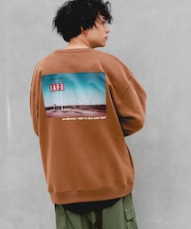 RAGEBLUE | 両面起毛ビッグスウェットプリントクルー(トップス)