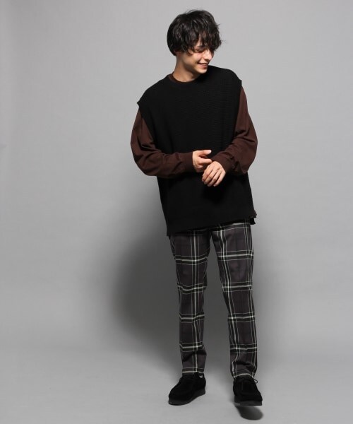 RAGEBLUE（レイジブルー）の「ウールタッチタータンチェックスラックス（パンツ・ベージュ系）」の4枚目の写真