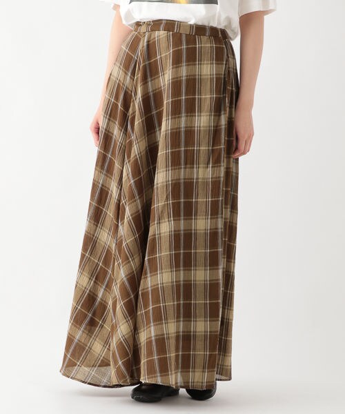 studio CLIP（スタディオクリップ）の「ニュアンスチェックマキシスカート（スカート・ブラックチェック/ベージュチェック/カーキチェック）」の3枚目の写真
