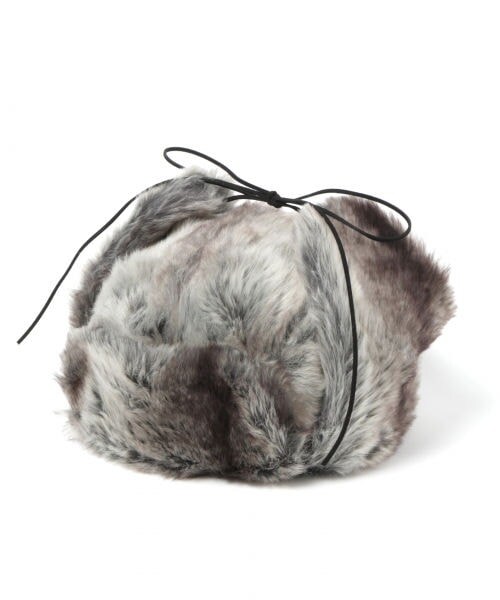 studio CLIP(スタディオクリップ)の「フェイクファーパイロットハット(帽子・グレー/ブラウン)」の1枚目の写真