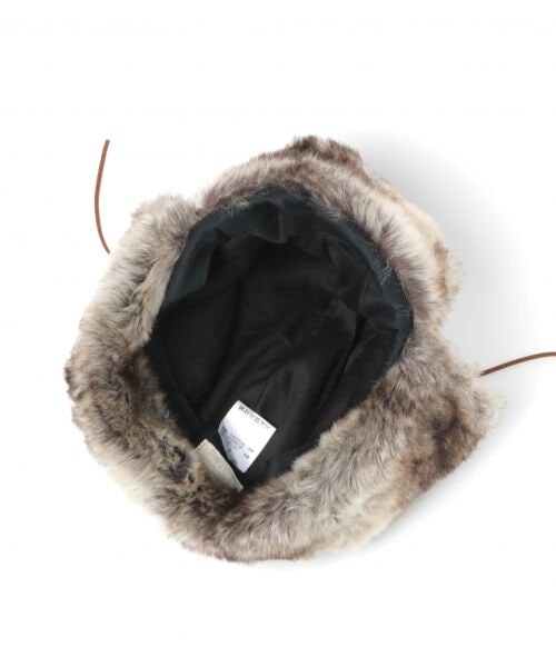 studio CLIP(スタディオクリップ)の「フェイクファーパイロットハット(帽子・グレー/ブラウン)」の6枚目の写真
