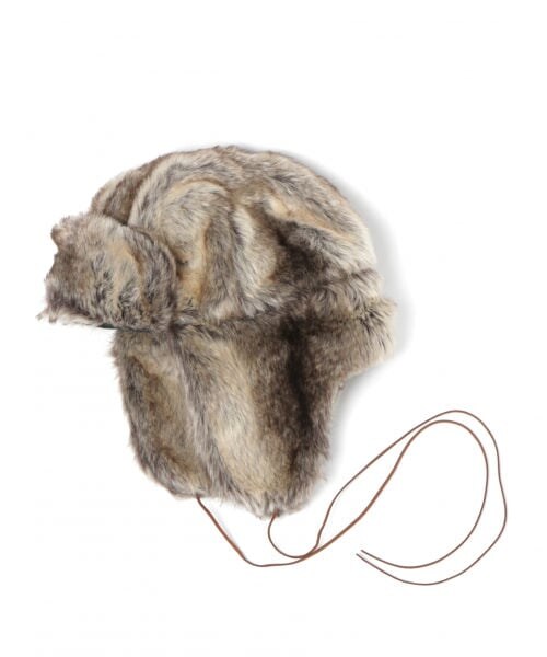 studio CLIP(スタディオクリップ)の「フェイクファーパイロットハット(帽子・グレー/ブラウン)」の7枚目の写真