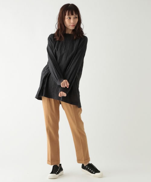 studio CLIP(スタディオクリップ)の「リネンレーヨン起毛ストレッチパンツ(パンツ・チェックブラウン/チェックネイビー/ブラック/ベージュ)」の7枚目の写真