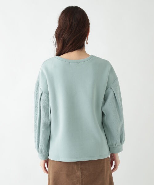 studio CLIP（スタディオクリップ）の「袖ジャガード切り替えプルオーバー（トップス・オフホワイト/スモーク/ミントグリーン）」の9枚目の写真