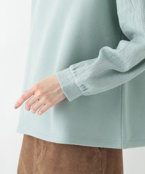 studio CLIP（スタディオクリップ）の「袖ジャガード切り替えプルオーバー（トップス・オフホワイト/スモーク/ミントグリーン）」の11枚目の写真