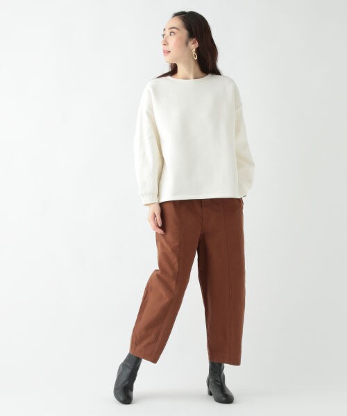 studio CLIP（スタディオクリップ）の「袖ジャガード切り替えプルオーバー（トップス・オフホワイト/スモーク/ミントグリーン）」の4枚目の写真