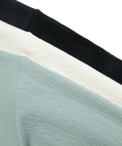 studio CLIP（スタディオクリップ）の「袖ジャガード切り替えプルオーバー（トップス・オフホワイト/スモーク/ミントグリーン）」の14枚目の写真