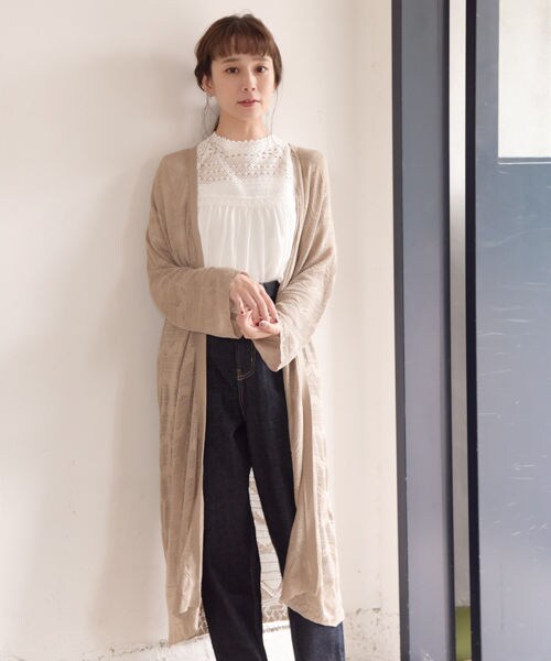 studio CLIP（スタディオクリップ）の「12ゲージ透かし編みロング