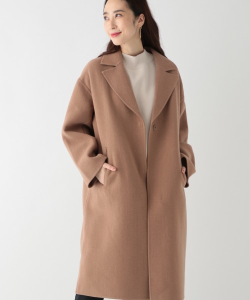 studio CLIP（スタディオクリップ）の「リバー仕立てBIGカラーコート（ジャケット/アウター・グレー/ベージュ）」の2枚目の写真
