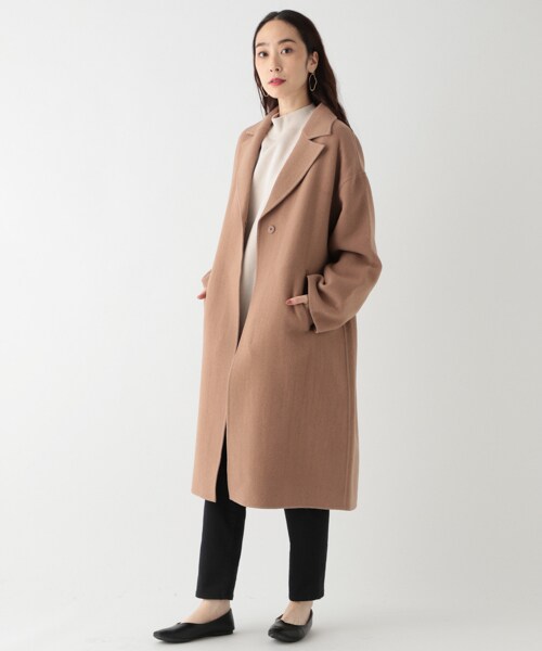 studio CLIP（スタディオクリップ）の「リバー仕立てBIGカラーコート（ジャケット/アウター・グレー/ベージュ）」の5枚目の写真