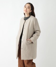 studio CLIP | 機能中綿ノーカラーコート(ジャケット/アウター)