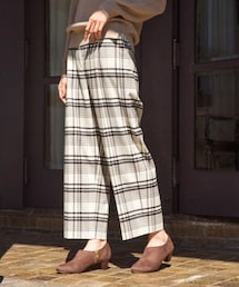 GLOBAL WORK | あったか美(うつく)シルエットワイドパンツチェック(パンツ)