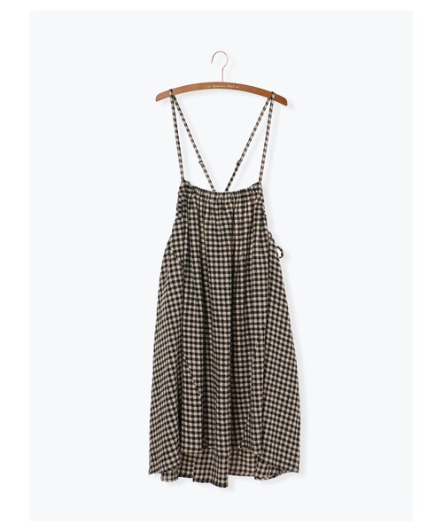 Samansa Mos2（サマンサ モスモス）の「ギンガムチェックサス付きスカート（スカート・ベージュ/キャメル/パープル・F）」の9枚目の写真