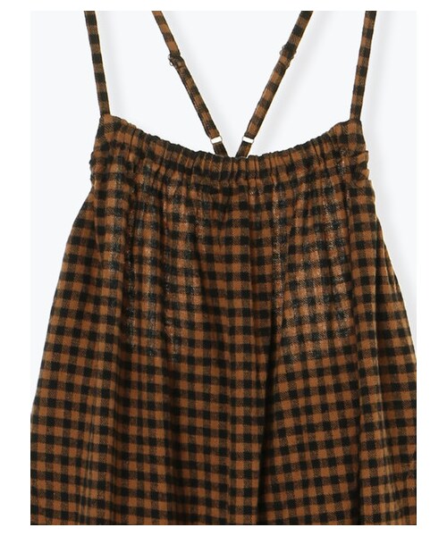 Samansa Mos2（サマンサ モスモス）の「ギンガムチェックサス付きスカート（スカート・ベージュ/キャメル/パープル・F）」の3枚目の写真