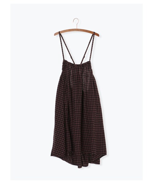 Samansa Mos2（サマンサ モスモス）の「ギンガムチェックサス付きスカート（スカート・ベージュ/キャメル/パープル・F）」の11枚目の写真