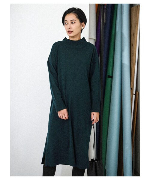 SEVENDAYS=SUNDAY（セブンデイズサンデイ）の「【Special Price】モックネックニットマキシワンピース（トップス・杢グレー/ブラック/グリーン/ネイビー・F）」の2枚目の写真
