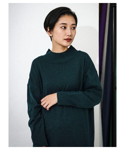 SEVENDAYS=SUNDAY（セブンデイズサンデイ）の「【Special Price】モックネックニットマキシワンピース（トップス・杢グレー/ブラック/グリーン/ネイビー・F）」の4枚目の写真