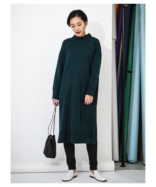 SEVENDAYS=SUNDAY（セブンデイズサンデイ）の「【Special Price】モックネックニットマキシワンピース（トップス・杢グレー/ブラック/グリーン/ネイビー・F）」の3枚目の写真