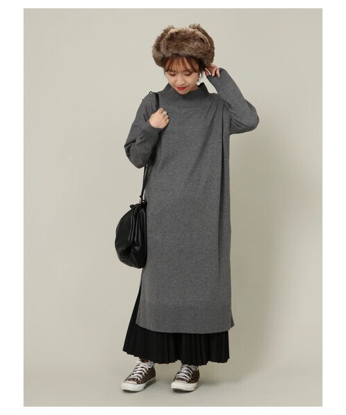 SEVENDAYS=SUNDAY（セブンデイズサンデイ）の「【Special Price】モックネックニットマキシワンピース（トップス・杢グレー/ブラック/グリーン/ネイビー・F）」の9枚目の写真