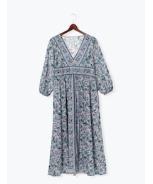 Te chichi | 【Special Price】インド綿ボイル小花切替ワンピース LS(ワンピース/ドレス)