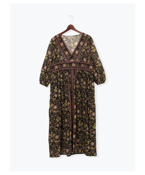 Te chichi(テチチ)の「【Special Price】インド綿ボイル小花切替ワンピース LS(ワンピース/ドレス・ブラック/ラベンダー・F)」の8枚目の写真