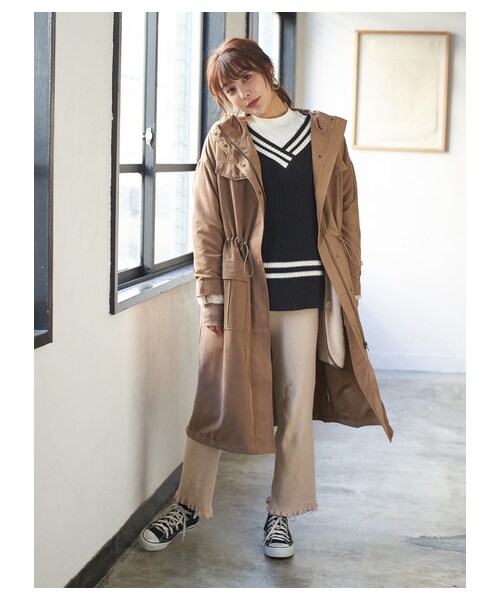 Green Parks(グリーンパークス)の「・RAY CASSIN リブニットパンツ(パンツ・ブラック/ベージュ/ブラウン・F)」の7枚目の写真