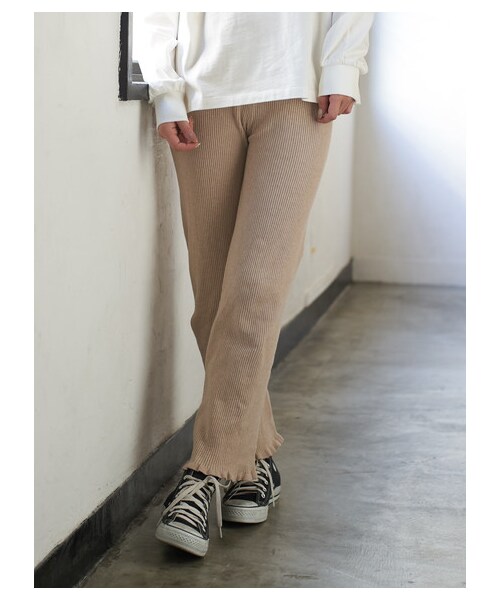 Green Parks(グリーンパークス)の「・RAY CASSIN リブニットパンツ(パンツ・ブラック/ベージュ/ブラウン・F)」の21枚目の写真