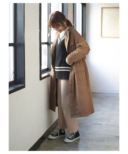 Green Parks(グリーンパークス)の「・RAY CASSIN リブニットパンツ(パンツ・ブラック/ベージュ/ブラウン・F)」の6枚目の写真