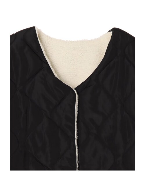 Green　Parks（グリーンパークス）の「Petit Fleur リバーシブルボアジャケット（ジャケット/アウター・ブラック/カーキ・M）」の10枚目の写真