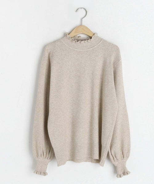 DHOLIC（ディーホリック）の「フリルハーフネックニット（ニット/セーター・レディース・ホワイト/その他/レッド/ブラック・FREE）」の4枚目の写真