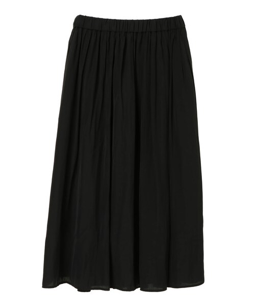 Green　Parks（グリーンパークス）の「ギャザーロングスカート（スカート・ブラック/ベージュ/カーキ/パープル・F）」の10枚目の写真