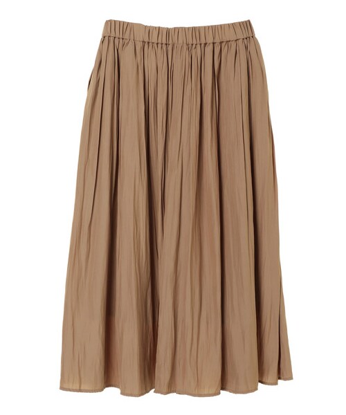 Green　Parks（グリーンパークス）の「ギャザーロングスカート（スカート・ブラック/ベージュ/カーキ/パープル・F）」の6枚目の写真