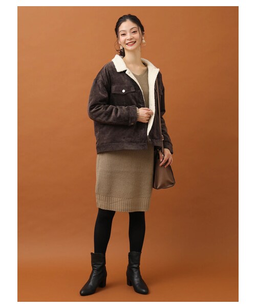 Green　Parks（グリーンパークス）の「コーデュロイブルゾン（ジャケット/アウター・ブラウン/キャメル/ネイビー・F）」の5枚目の写真