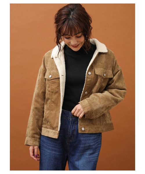 Green　Parks（グリーンパークス）の「コーデュロイブルゾン（ジャケット/アウター・ブラウン/キャメル/ネイビー・F）」の15枚目の写真