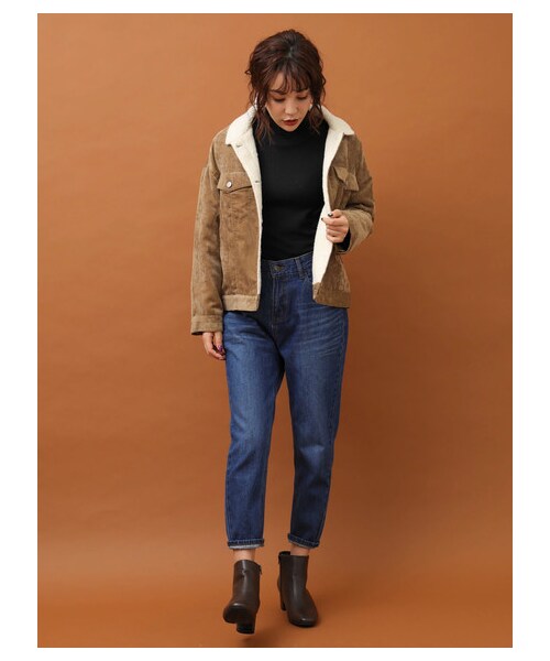 Green　Parks（グリーンパークス）の「コーデュロイブルゾン（ジャケット/アウター・ブラウン/キャメル/ネイビー・F）」の4枚目の写真