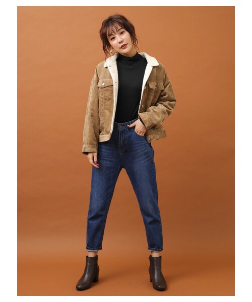 Green　Parks（グリーンパークス）の「コーデュロイブルゾン（ジャケット/アウター・ブラウン/キャメル/ネイビー・F）」の3枚目の写真