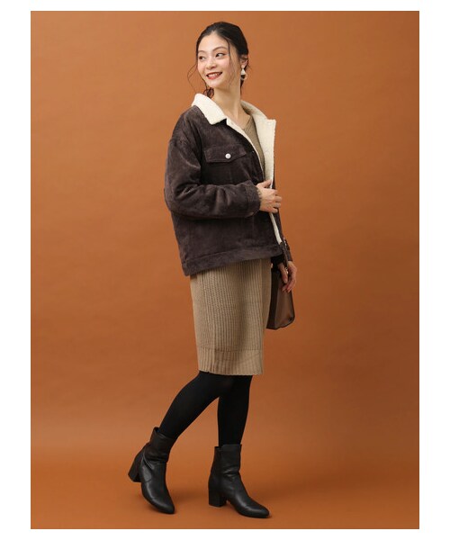 Green　Parks（グリーンパークス）の「コーデュロイブルゾン（ジャケット/アウター・ブラウン/キャメル/ネイビー・F）」の6枚目の写真