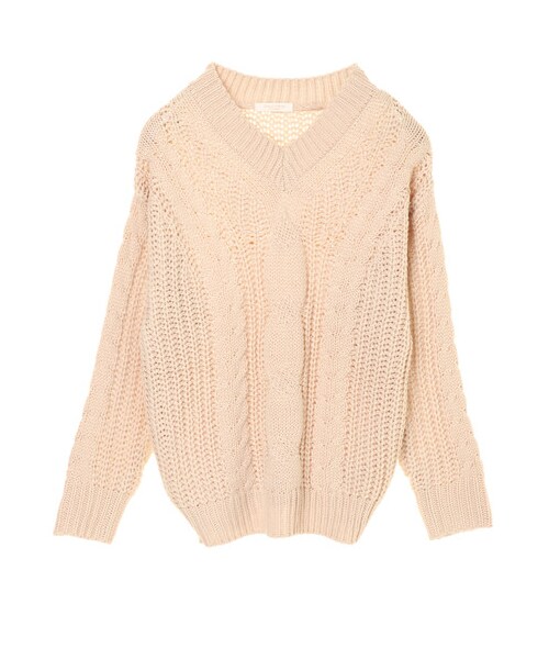 Green　Parks（グリーンパークス）の「ざっくりニットプルオーバー（トップス・ボルドー/ライトベージュ/ネイビー・F）」の14枚目の写真