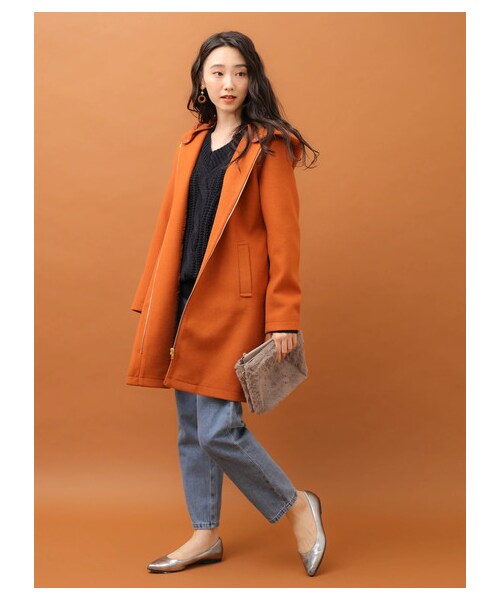 Green　Parks（グリーンパークス）の「ざっくりニットプルオーバー（トップス・ボルドー/ライトベージュ/ネイビー・F）」の4枚目の写真