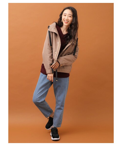 Green　Parks（グリーンパークス）の「ざっくりニットプルオーバー（トップス・ボルドー/ライトベージュ/ネイビー・F）」の3枚目の写真