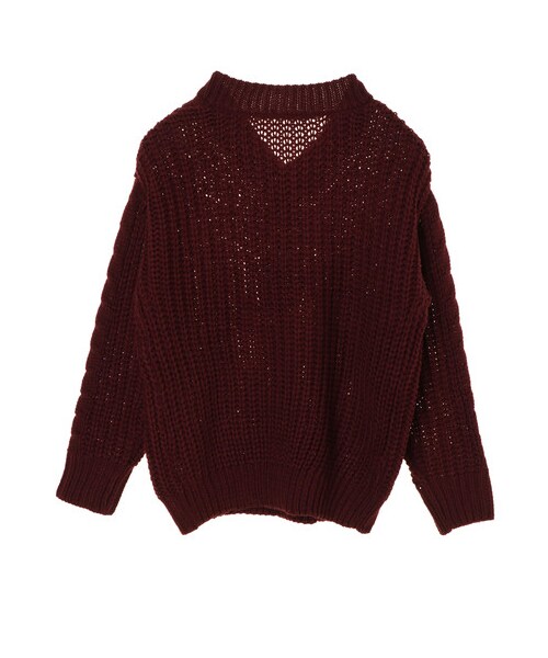 Green　Parks（グリーンパークス）の「ざっくりニットプルオーバー（トップス・ボルドー/ライトベージュ/ネイビー・F）」の13枚目の写真