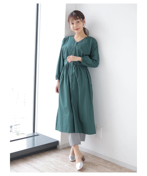 Green Parks(グリーンパークス)の「【Special Price】リブレギンスワイドパンツ(レッグウェア・杢グレー/ブラック/ライトベージュ/モカ・F)」の7枚目の写真