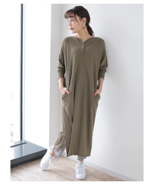 Green Parks(グリーンパークス)の「【Special Price】リブレギンスワイドパンツ(レッグウェア・杢グレー/ブラック/ライトベージュ/モカ・F)」の5枚目の写真