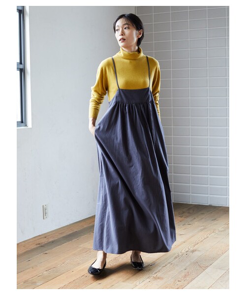 AMERICAN HOLIC(アメリカンホリック)の「【Special Price】綿ビエラギャザーキャミワンピース(ワンピース/ドレス・チャコールグレー/キャメル/グレンチェック・F)」の2枚目の写真