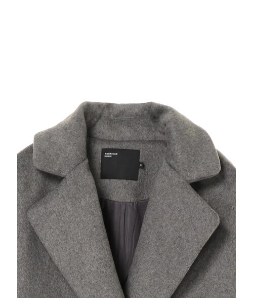 AMERICAN HOLIC（アメリカンホリック）の「【Special Price】パッチポケットガウン風コート（ジャケット/アウター・杢グレー/ブラック/キャメル・M/L）」の10枚目の写真