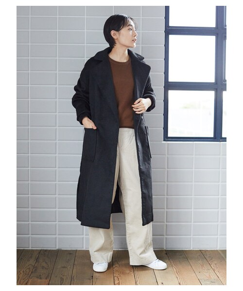 AMERICAN HOLIC（アメリカンホリック）の「【Special Price】パッチポケットガウン風コート（ジャケット/アウター・杢グレー/ブラック/キャメル・M/L）」の3枚目の写真