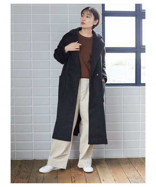 AMERICAN HOLIC（アメリカンホリック）の「【Special Price】パッチポケットガウン風コート（ジャケット/アウター・杢グレー/ブラック/キャメル・M/L）」の17枚目の写真