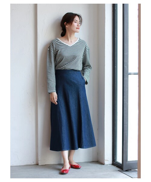 AMERICAN HOLIC(アメリカンホリック)の「【Special Price】2WAY衿リブカットプルオーバー(トップス・チャコールグレー/グレーベージュ/ボーダーネイビー/ボーダーグレー/ボーダーブラック・M/L)」の7枚目の写真