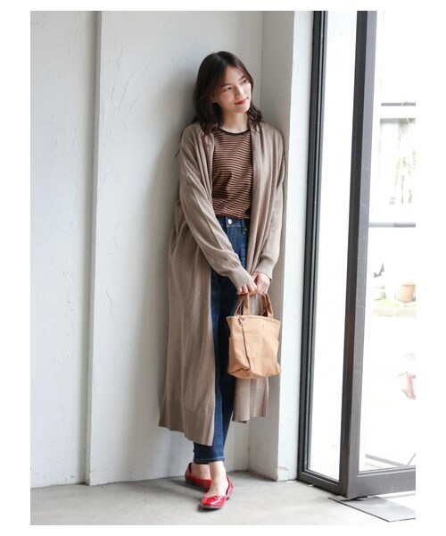 AMERICAN HOLIC(アメリカンホリック)の「【Special Price】2WAY衿リブカットプルオーバー(トップス・チャコールグレー/グレーベージュ/ボーダーネイビー/ボーダーグレー/ボーダーブラック・M/L)」の5枚目の写真
