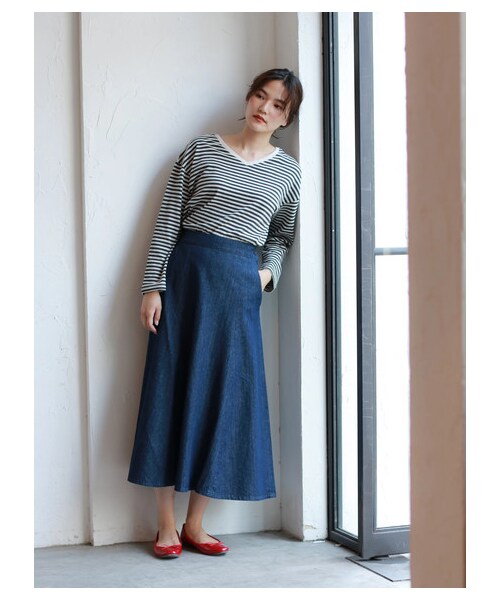 AMERICAN HOLIC(アメリカンホリック)の「【Special Price】2WAY衿リブカットプルオーバー(トップス・チャコールグレー/グレーベージュ/ボーダーネイビー/ボーダーグレー/ボーダーブラック・M/L)」の8枚目の写真